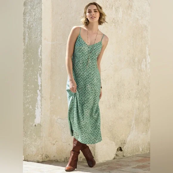 NWT Peruvian Connection Sonnet slip dress in seafoam floral size Small - Picture 2 of 9